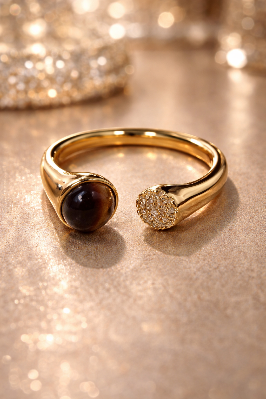 Elegant Gold Open Front Ring