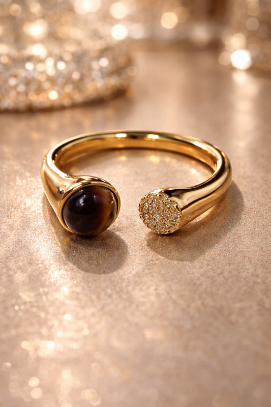 Elegant Gold Open Front Ring